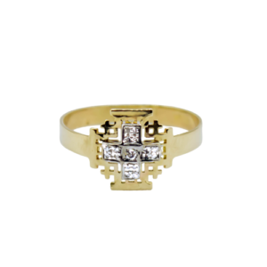 Diamond Jerusalem Cross Set - Handcrafted 14K Gold Jewelry