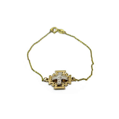 Diamond Jerusalem Cross Bracelet
