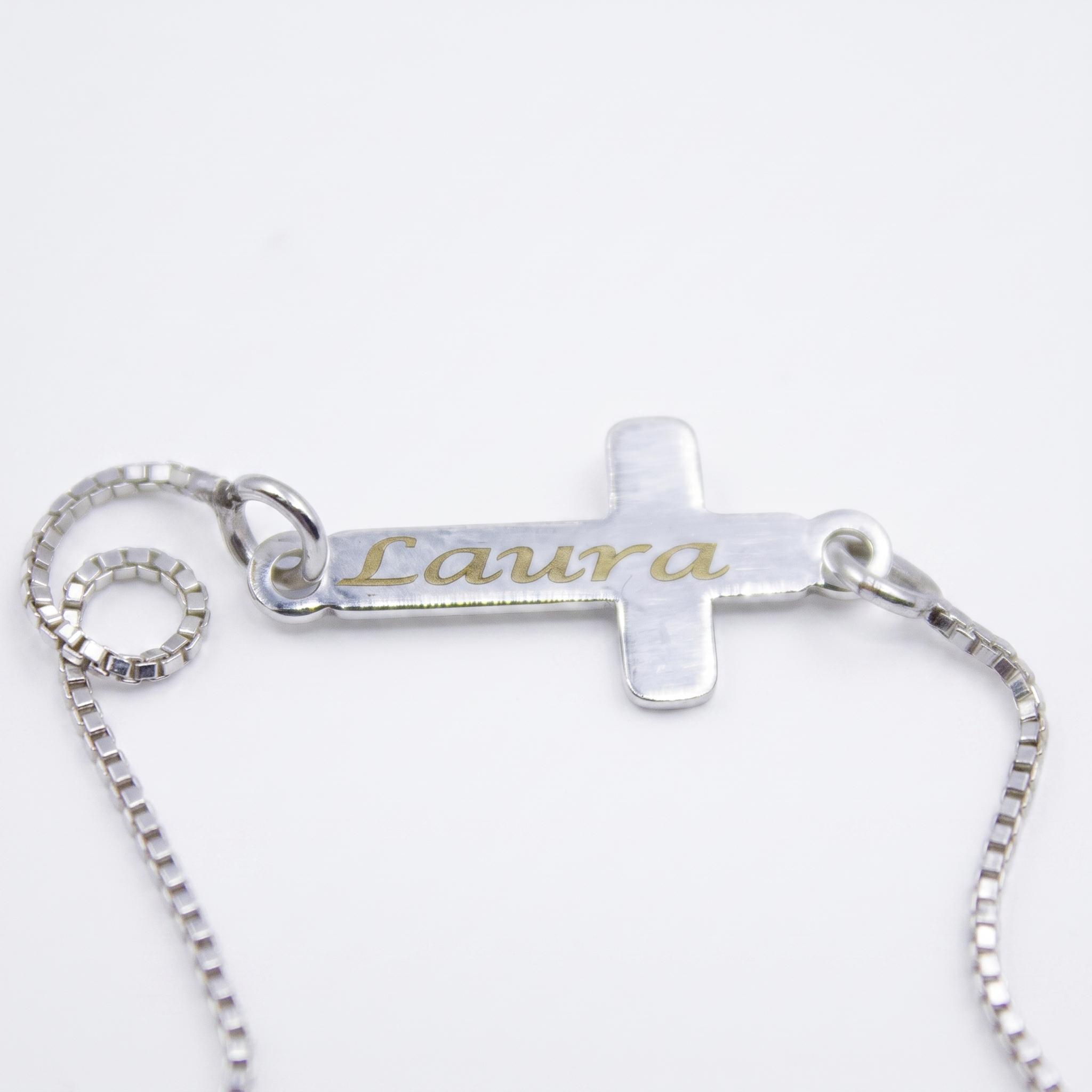 Personalized Cross Bracelet Silver