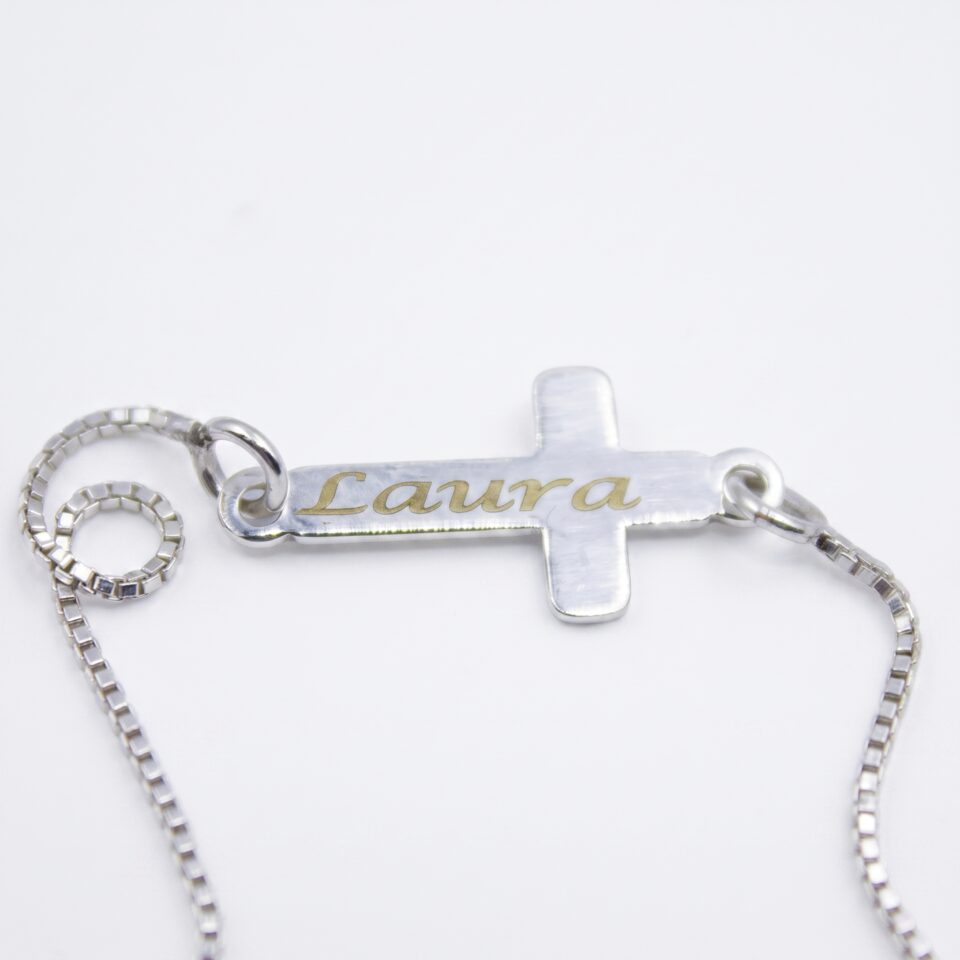 Personalized Cross Bracelet Silver