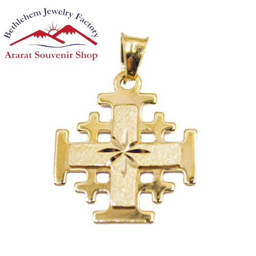 Gold Jerusalem Cross Pendant