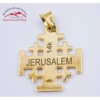 Gold Jerusalem Cross Pendant with Bethlehem Star