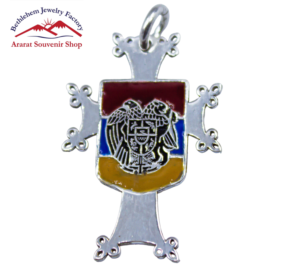 Cross with Armenian flag and emblem
