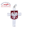 Polish Flag Cross Silver Pendant