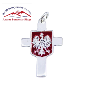 Polish Flag Cross Pendant