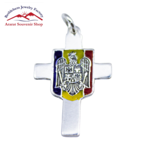 Romanian Flag Cross Pendant