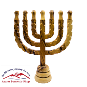 Olive Wood Seven Menorah