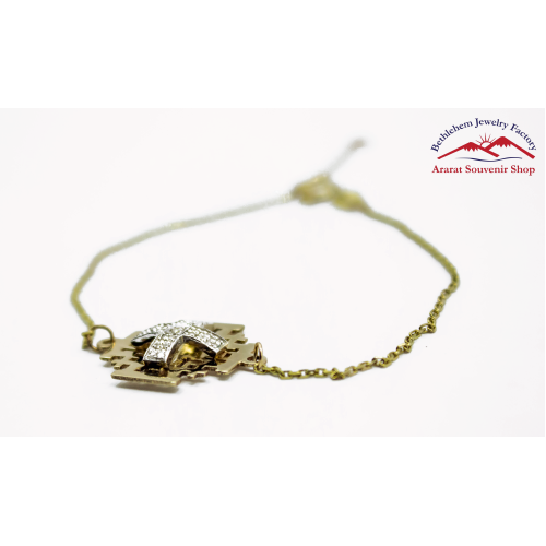 Diamond Jerusalem Cross Bracelet