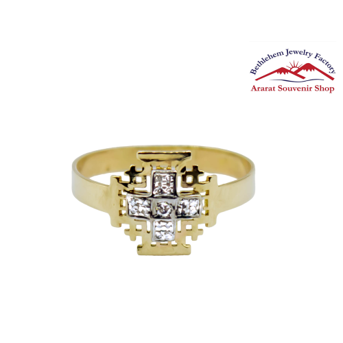 Jerusalem Cross diamond ring