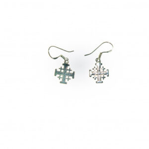 Silver Jerusalem Cross Earrings1