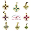 Colorful Cubic Zirconia jerusalem cross