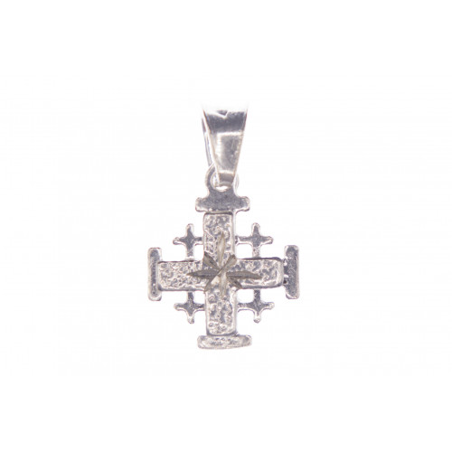 Jerusalem Cross Silver Pendant With Bethlehem Star