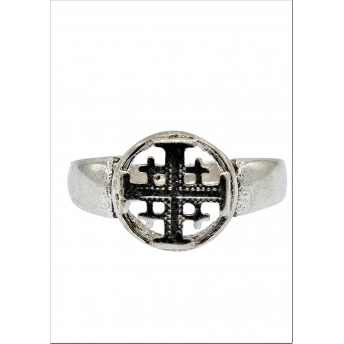 silver jerusalem cross ring