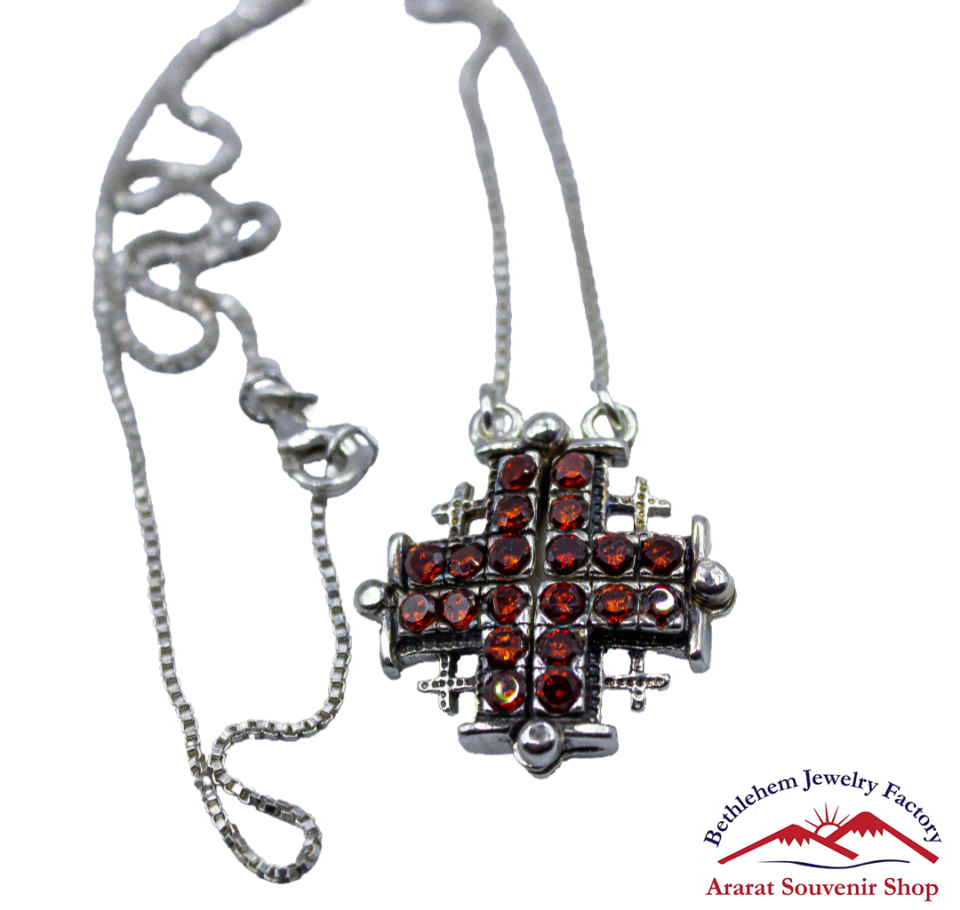 Jerusalem Cross Necklace Silver