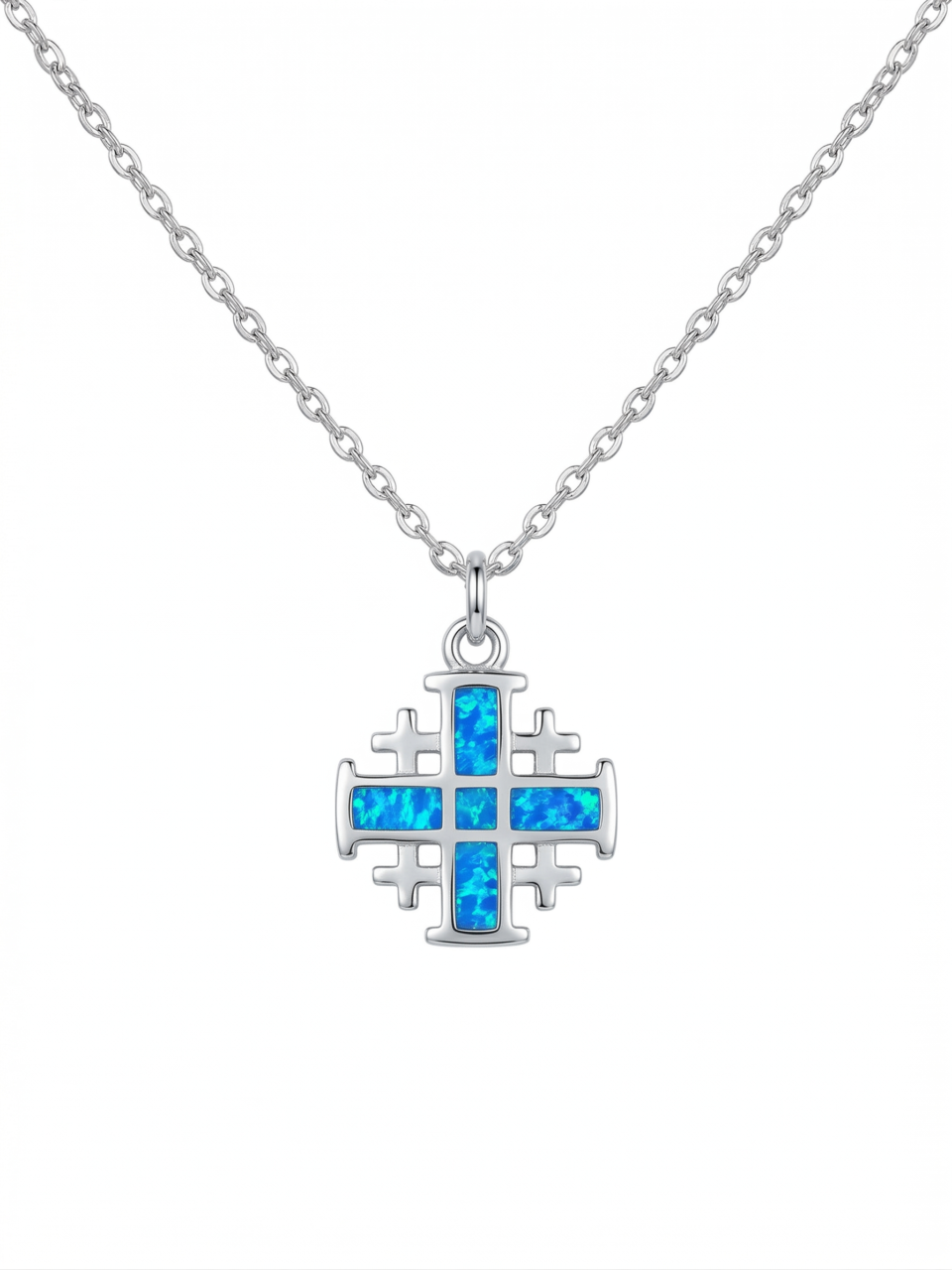 Jerusalem Crusader Cross With Opal Turquoise Color