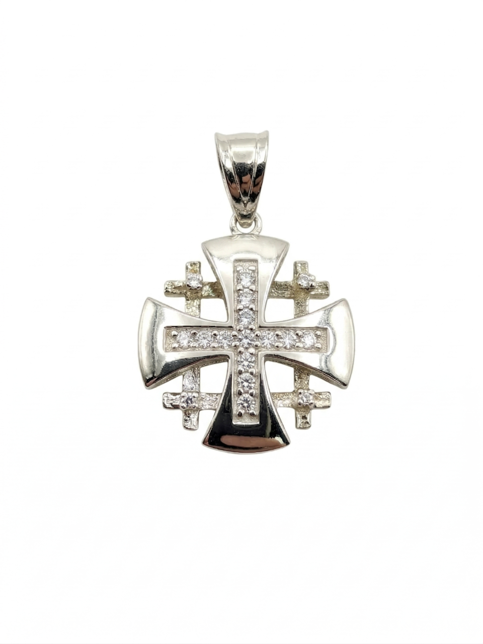 French Jerusalem Cross with Cubic Zirconia