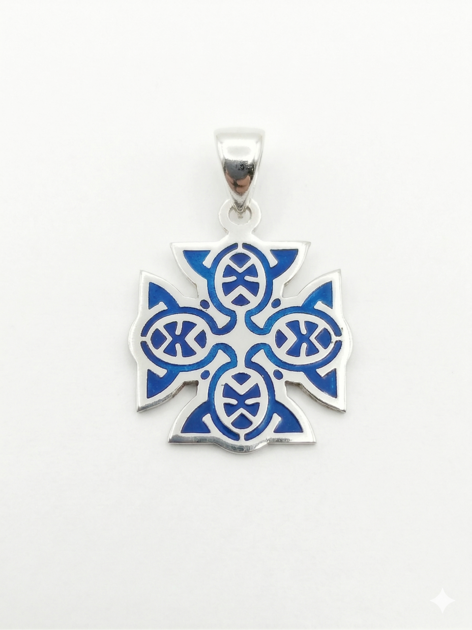 Handcrafted Gothic Silver & Black Enamel Cross