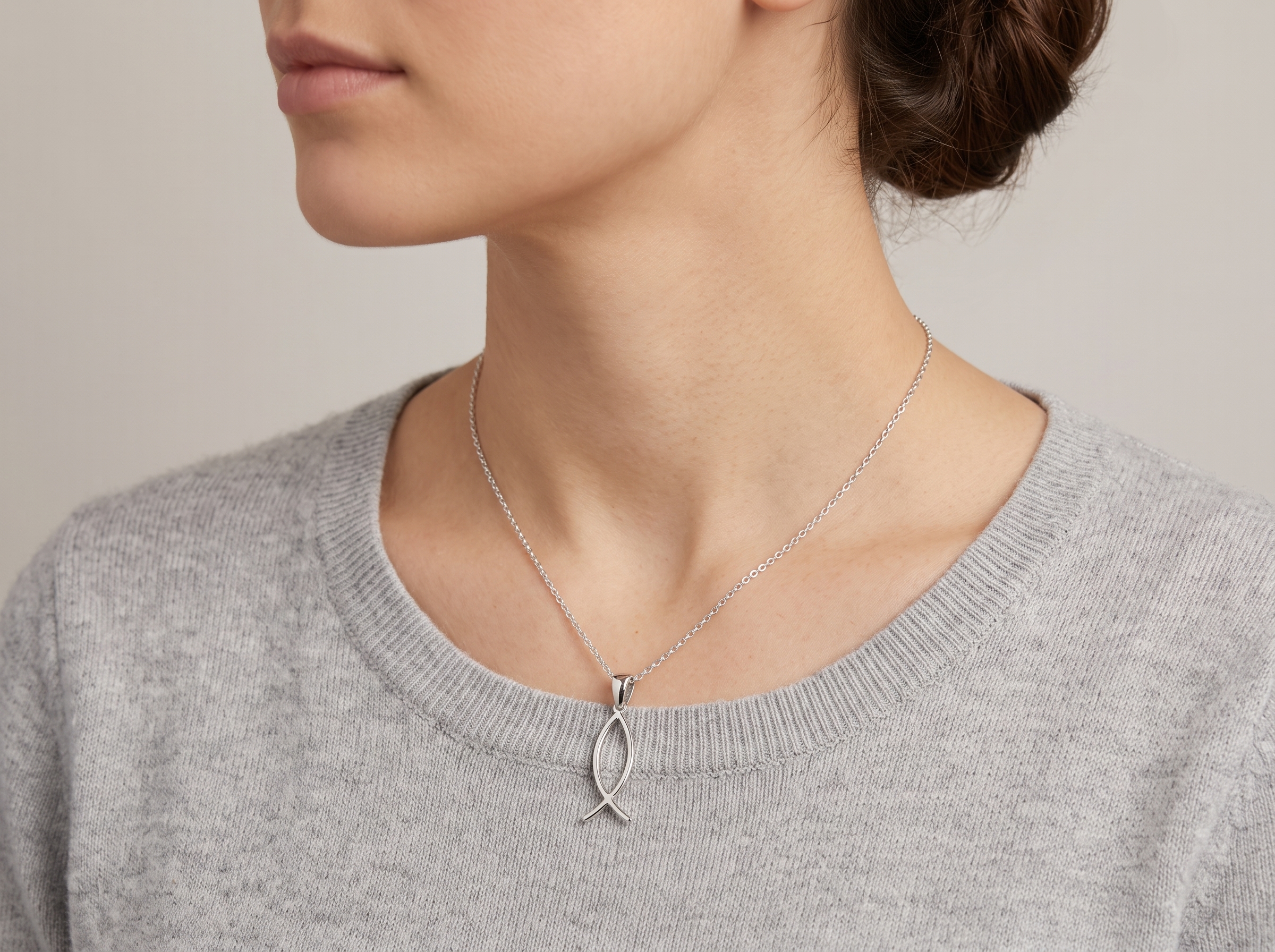 Graceful Silver Fish Pendant
