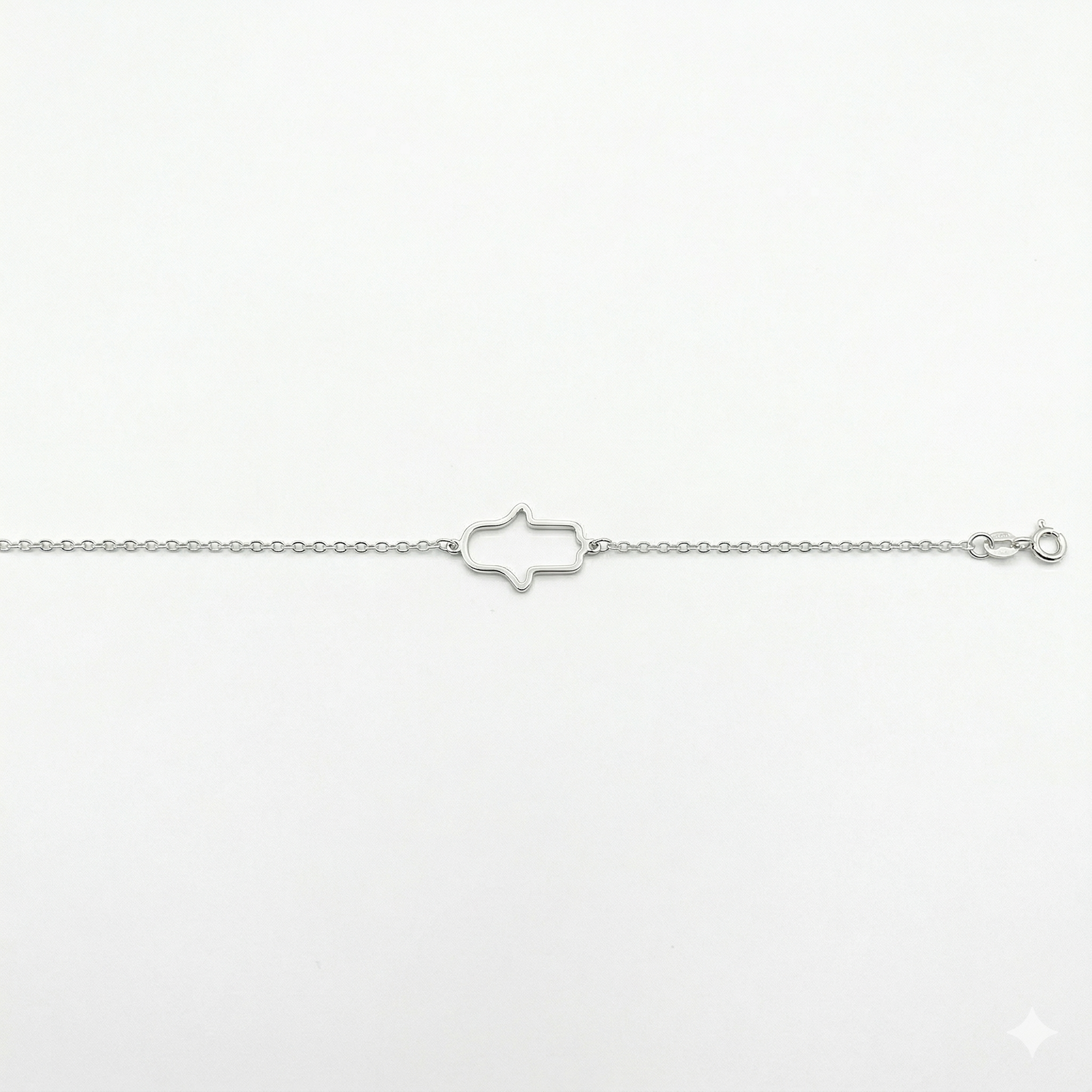 Stop The Evil Hand Silver Bracelet