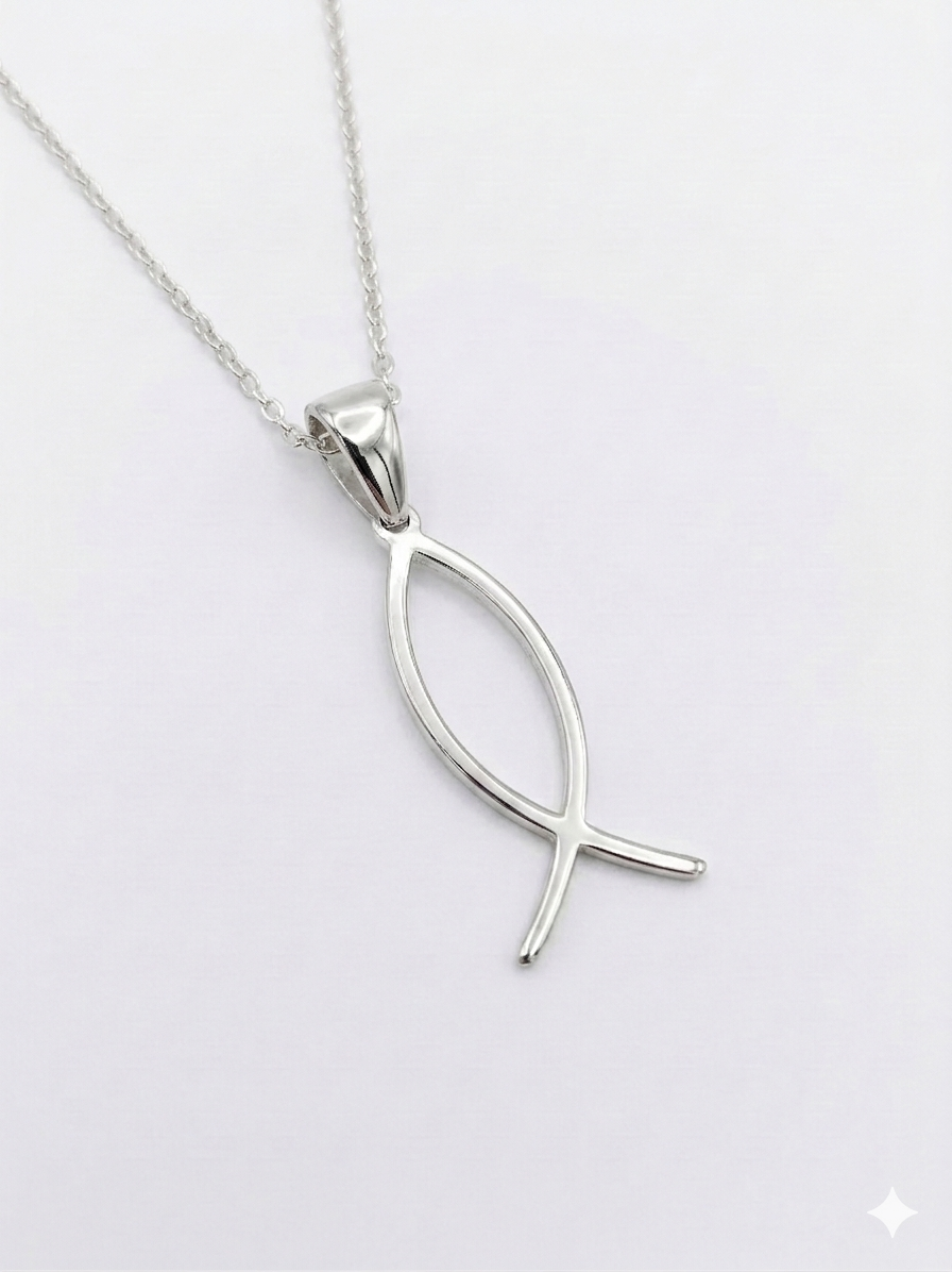 Graceful Silver Fish Pendant