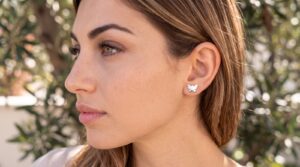 Silver Butterfly stud earring