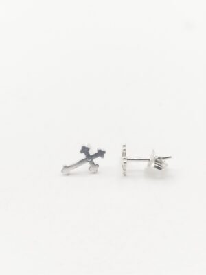 Silver Cross2 stud earring