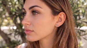 Silver Cross2 stud earring
