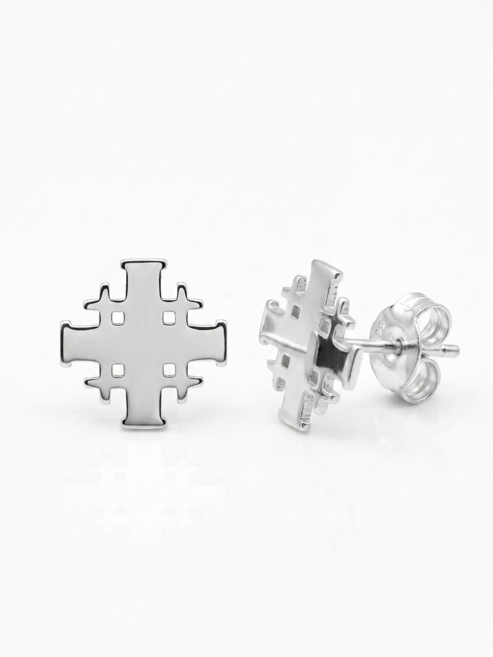 Jerusalem Cross stud earring