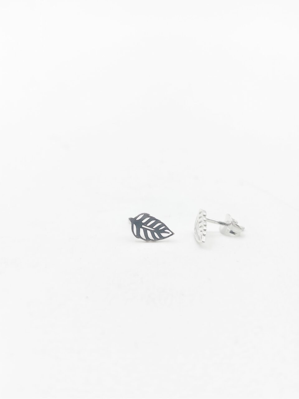 Silver Leaf stud earring