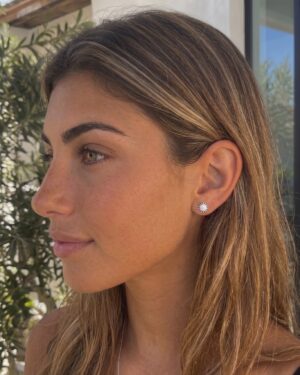 Silver Sun stud earring 