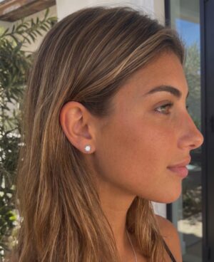 Silver Sun stud earring 