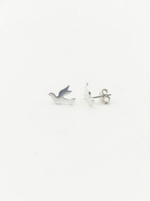 Silver Bird stud earring