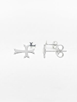Silver Cross1 stud earring