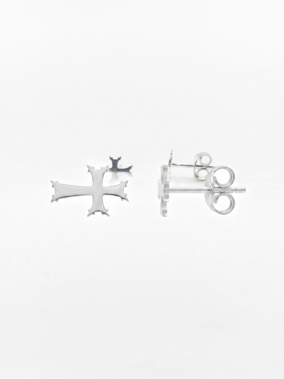 Silver Cross1 stud earring
