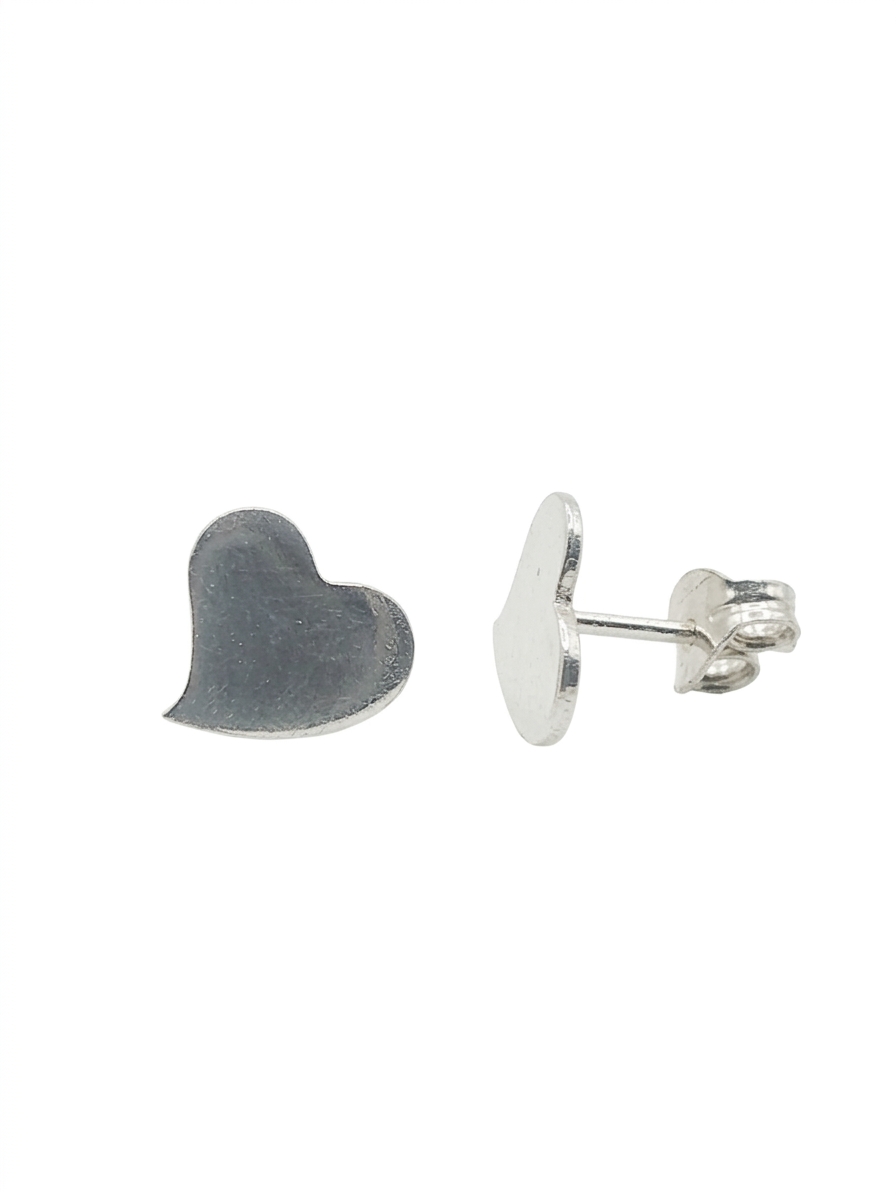 Silver Heart1 stud earring