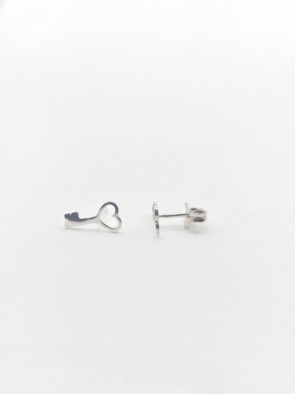 Silver Key stud earring