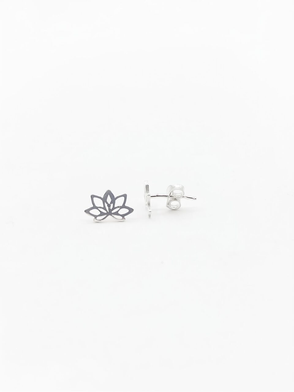 Silver Lotus stud earring
